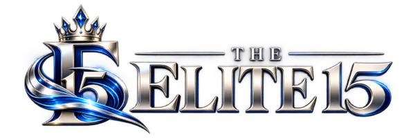 The Elite 15 sapphire and chrome crowned logo